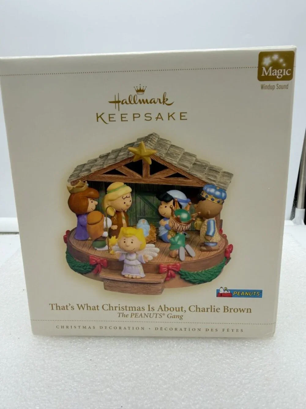 Hallmark Keepsake Magic Sound Christmas Nativity Decoration Peanuts Gang-AS IS